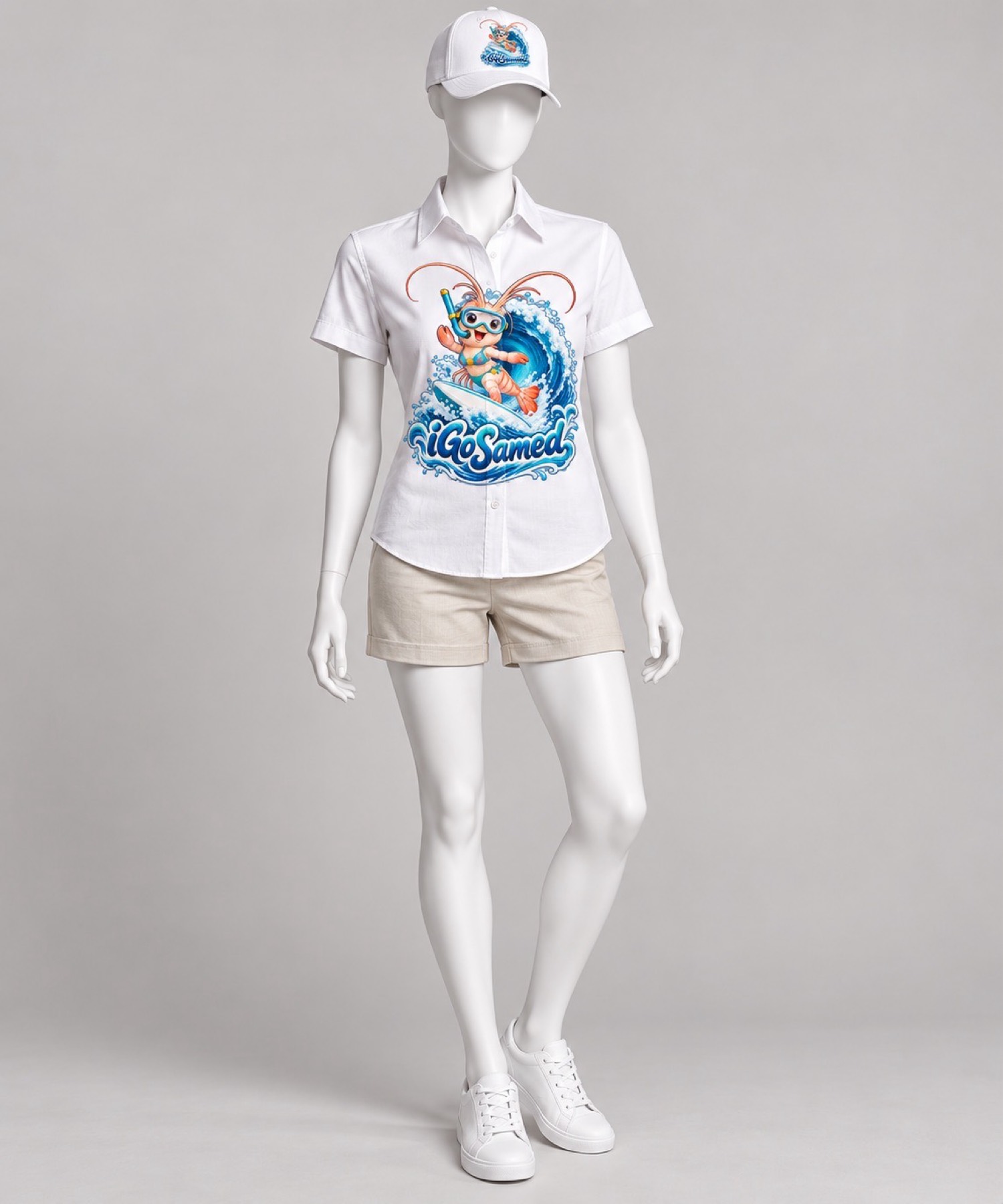 Surfing Shrimp Shirt Women