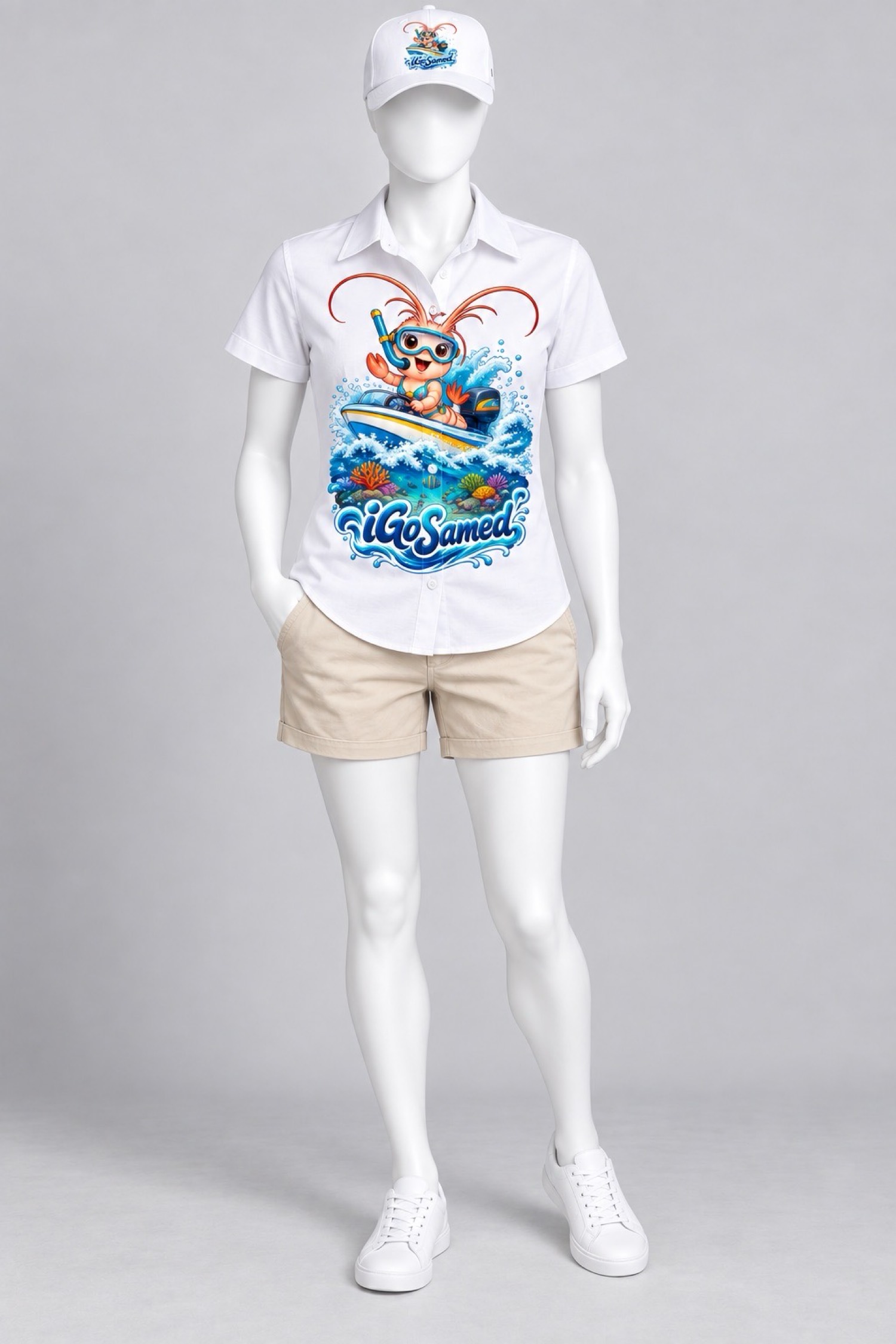 Speedboat Shrimp Shirt Women